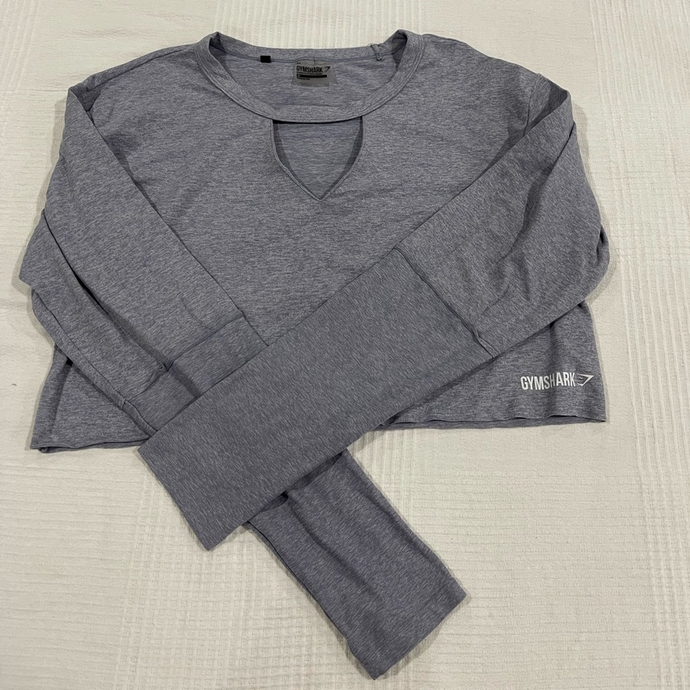 Gymshark Charcoal Long Sleeve Crop Top